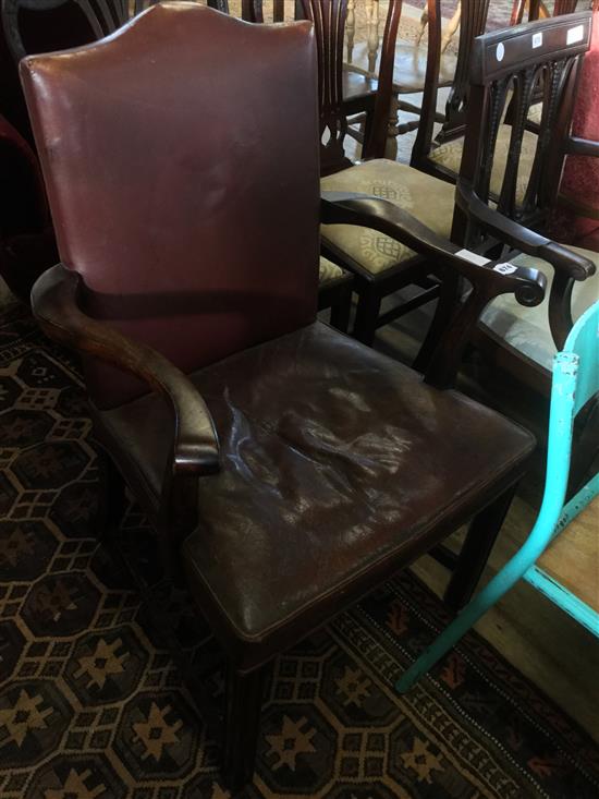 Leather elbow chair